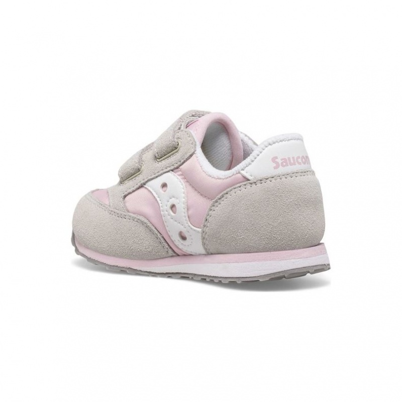 Little Kids' Saucony Baby Jazz Hook & Loop Sneakers Grey / Pink | CANADA ELVTUGD