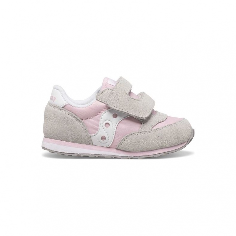 Little Kids\' Saucony Baby Jazz Hook & Loop Sneakers Grey / Pink | CANADA ELVTUGD