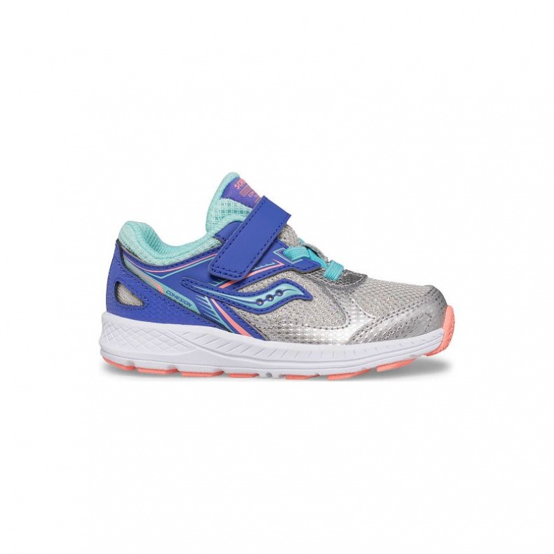 Little Kids\' Saucony Cohesion 14 A/C Jr. Sneakers Blue / Silver | CANADA ILMRJQP