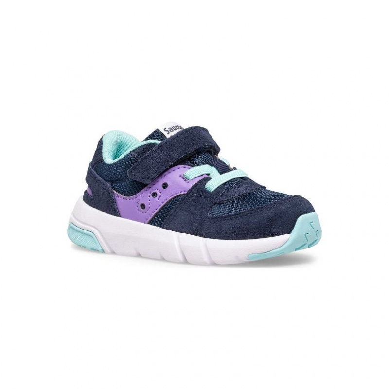 Little Kids' Saucony Jazz Lite 2.0 Sneakers Navy / Purple | CANADA RAJXFBD