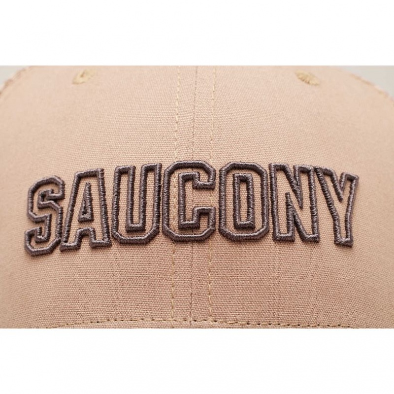 Men's Saucony Adjustable Snap Back Trucker Hats Beige | CANADA JSQTYON