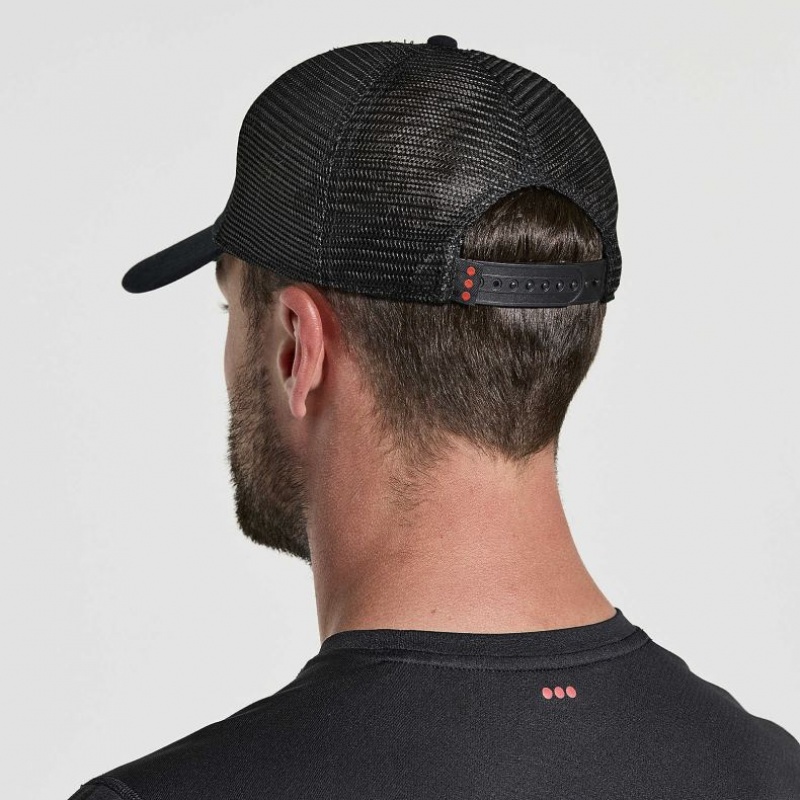 Men's Saucony Adjustable Snap Back Trucker Hats Black | CANADA TIRUPJD