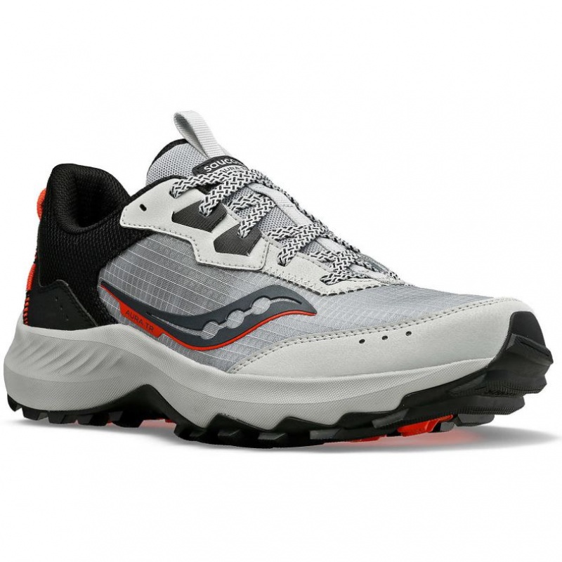 Men's Saucony Aura TR Trail Running Shoes Grey | CANADA PDNJVLZ