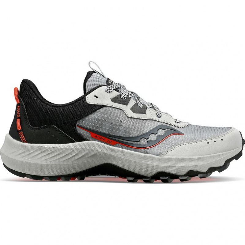 Men\'s Saucony Aura TR Wide Running Shoes Grey / Black | CANADA UKRQPXD