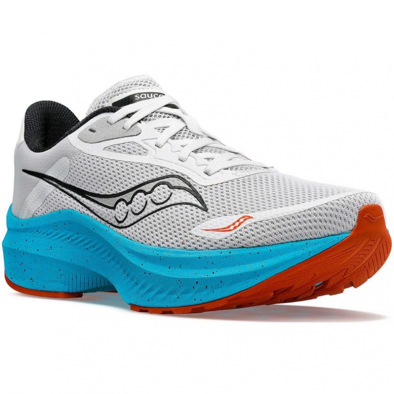 Men's Saucony Axon 3 Running Shoes Grey / Turquoise | CANADA UJCEZDB