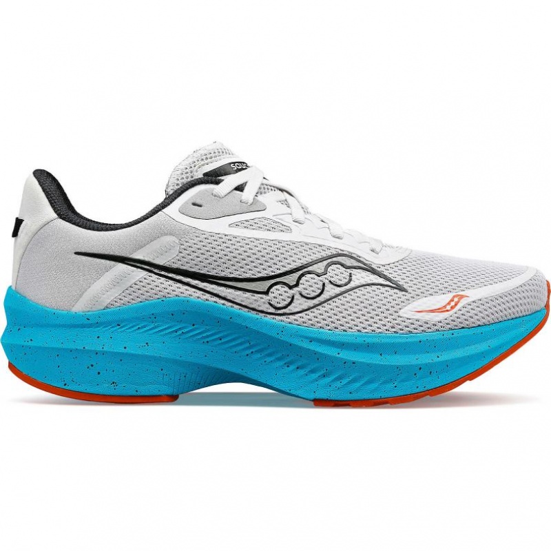 Men\'s Saucony Axon 3 Running Shoes Grey / Turquoise | CANADA UJCEZDB