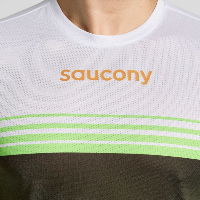 Men's Saucony Elite Long Sleeve T-Shirt White / Black | CANADA DROJUAZ