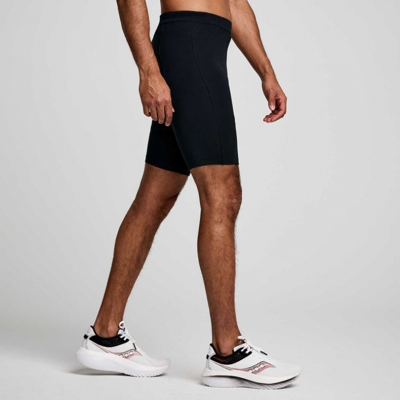 Men's Saucony Fortify Lined Half Tight Black | CANADA RWTUXCO