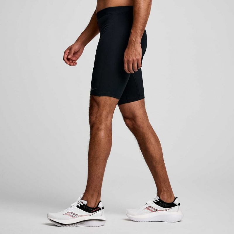 Men's Saucony Fortify Lined Half Tight Black | CANADA RWTUXCO