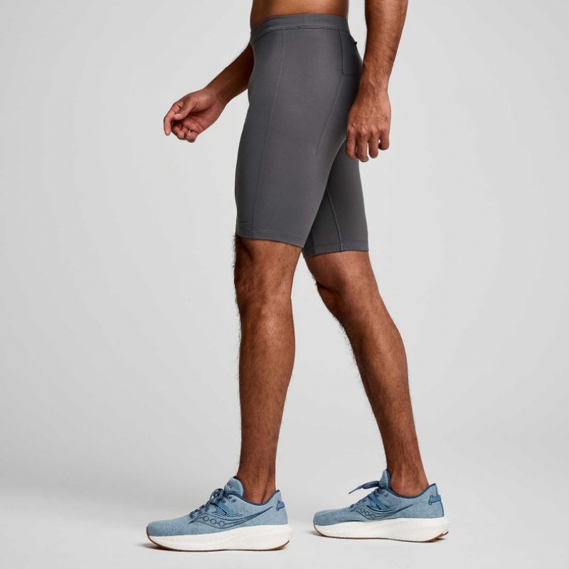 Men's Saucony Fortify Lined Half Tight Grey | CANADA HWUSEGM