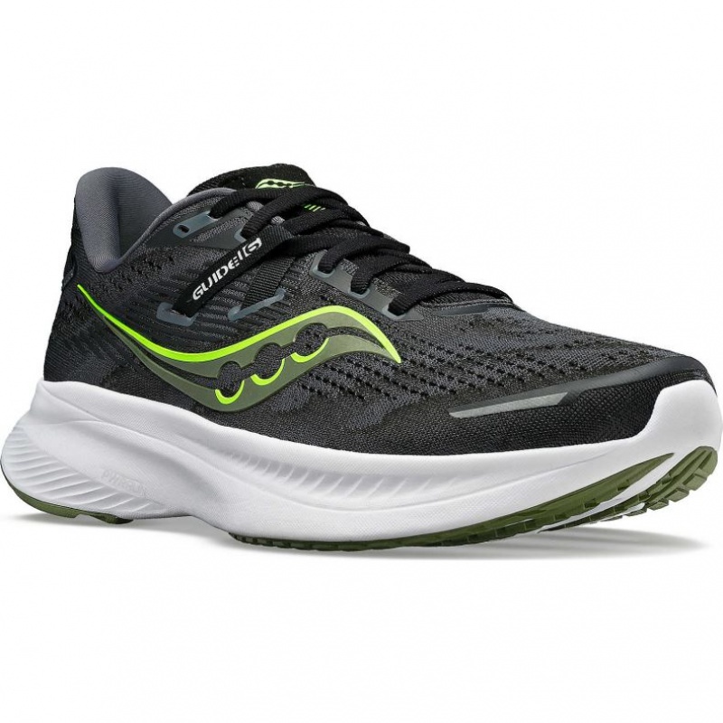 Men's Saucony Guide 16 Running Shoes Black | CANADA FPWUYXR