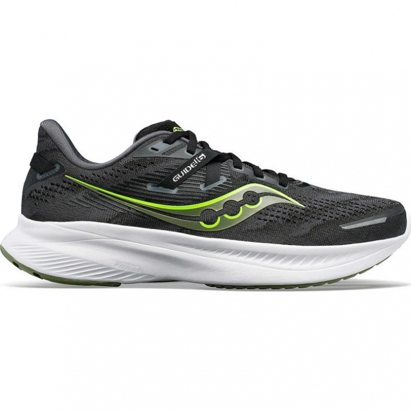 Men\'s Saucony Guide 16 Running Shoes Black | CANADA FPWUYXR