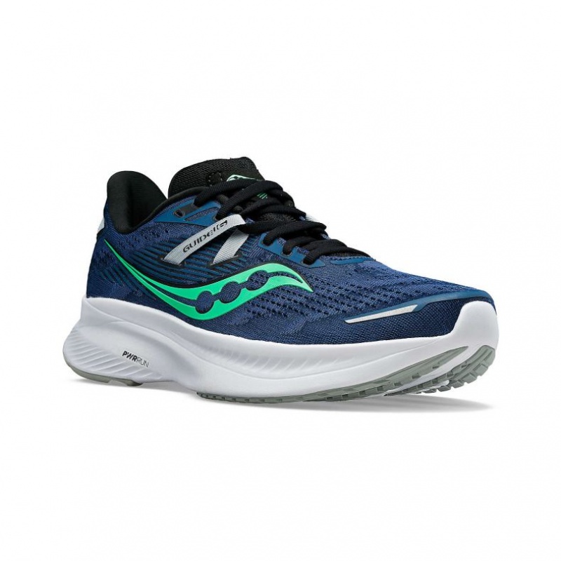 Men's Saucony Guide 16 Wide Running Shoes Blue | CANADA MNIFKXA