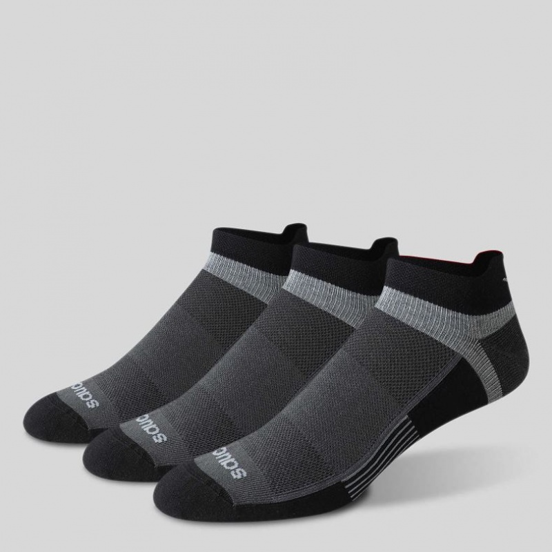 Men's Saucony Inferno Liteweight 3-Pack Socks Black | CANADA EQVHNDW