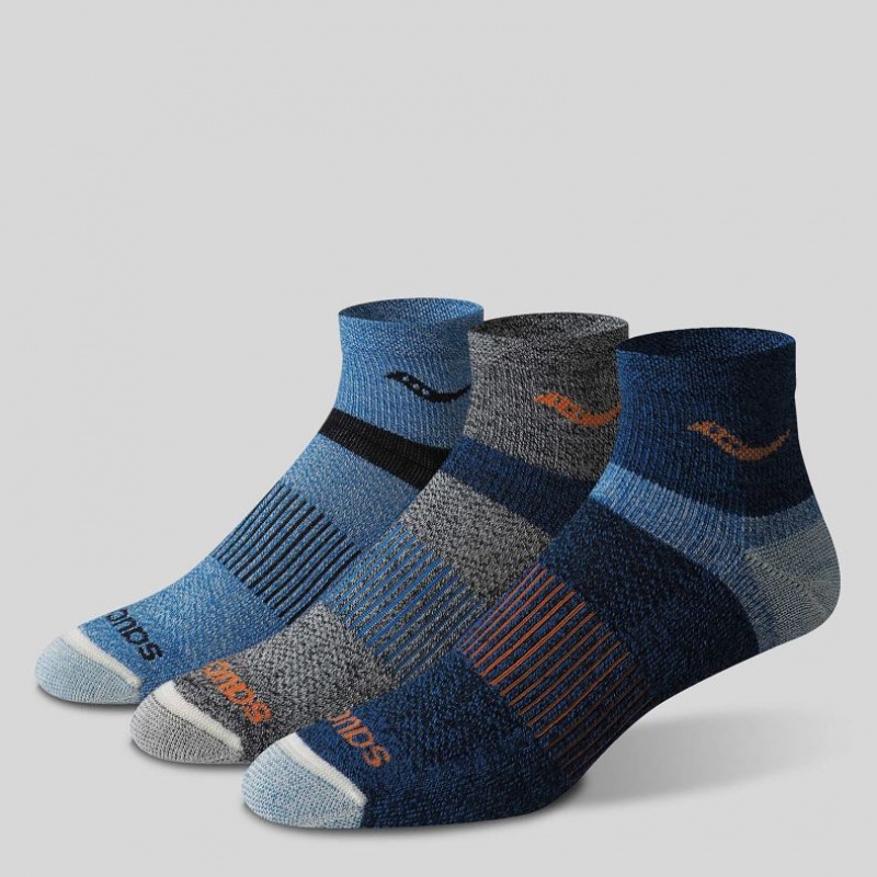 Men's Saucony Inferno Merino Wool Blend Quarter 3-Pack Socks Multicolor | CANADA WPFDNUQ