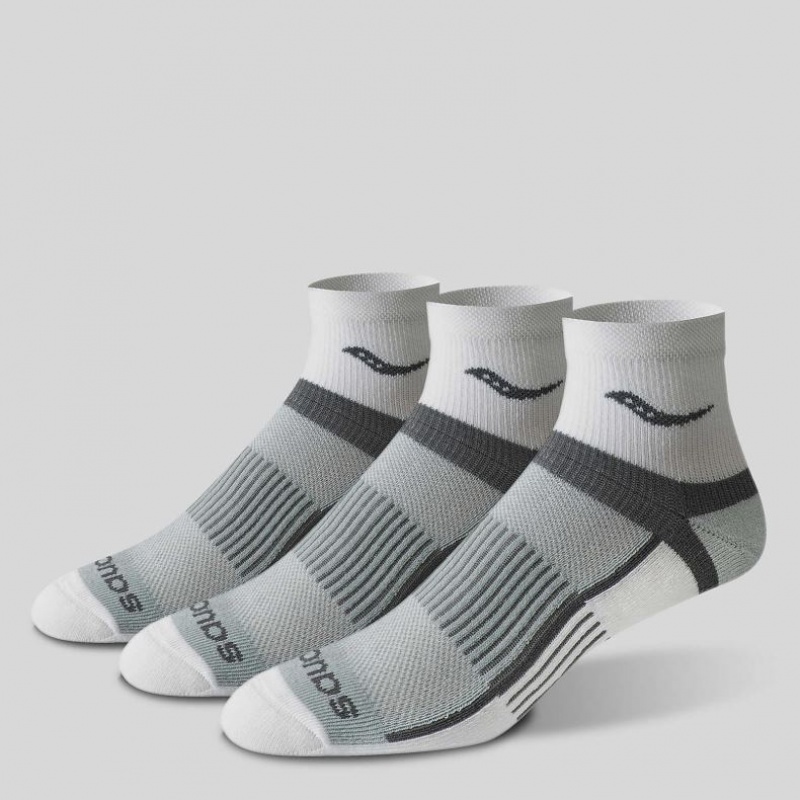 Men's Saucony Inferno Quarter 3-Pack Socks Grey | CANADA WMKPHTC