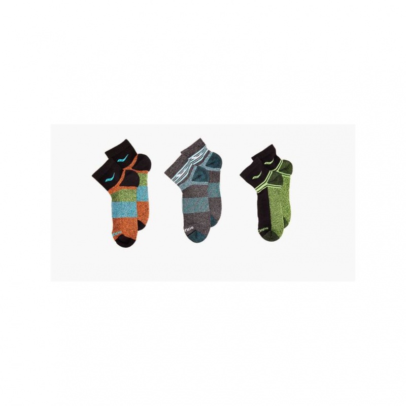 Men's Saucony Inferno Quarter 3-Pack Socks Multicolor | CANADA AOWGXYF