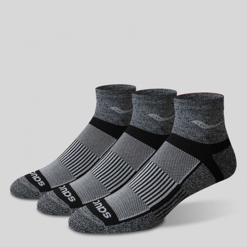 Men's Saucony Inferno Quarter 3-Pack Socks Grey | CANADA LVKNPHR