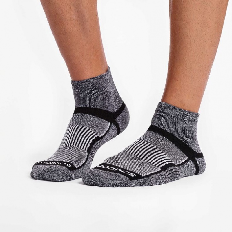 Men's Saucony Inferno Quarter 3-Pack Socks Grey | CANADA LVKNPHR