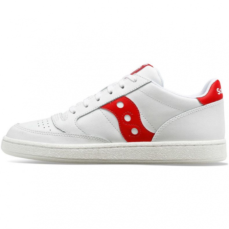 Men's Saucony Jazz Court PU Sneakers White / Red | CANADA IWUTDCJ