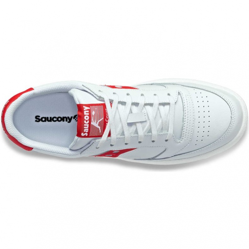 Men's Saucony Jazz Court PU Sneakers White / Red | CANADA IWUTDCJ