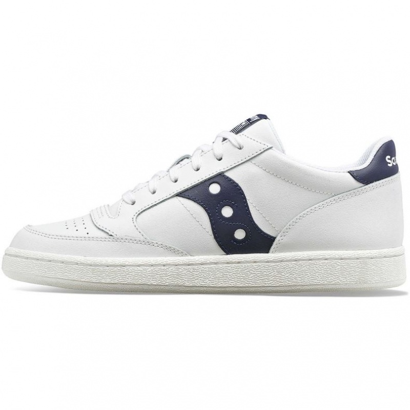 Men's Saucony Jazz Court PU Sneakers White / Navy | CANADA PCYJSUV