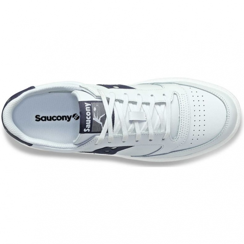 Men's Saucony Jazz Court PU Sneakers White / Navy | CANADA PCYJSUV