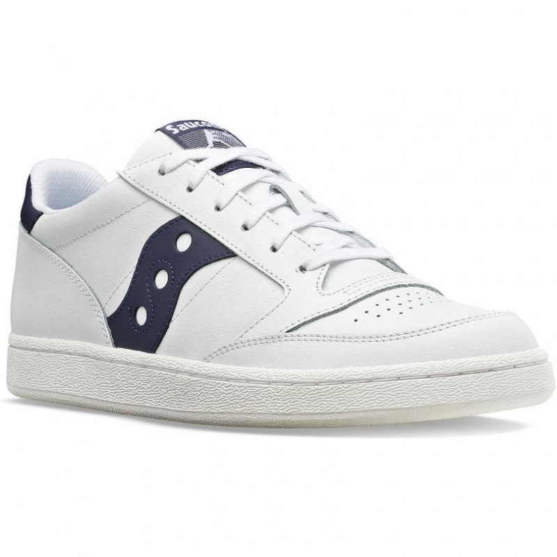 Men's Saucony Jazz Court PU Sneakers White / Navy | CANADA PCYJSUV