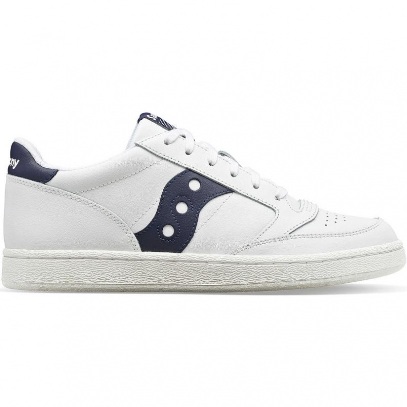 Men\'s Saucony Jazz Court PU Sneakers White / Navy | CANADA PCYJSUV