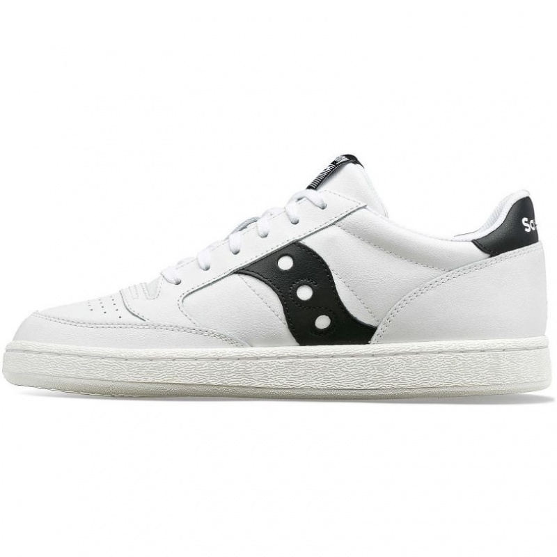 Men's Saucony Jazz Court PU Sneakers White / Black | CANADA JETHLFU