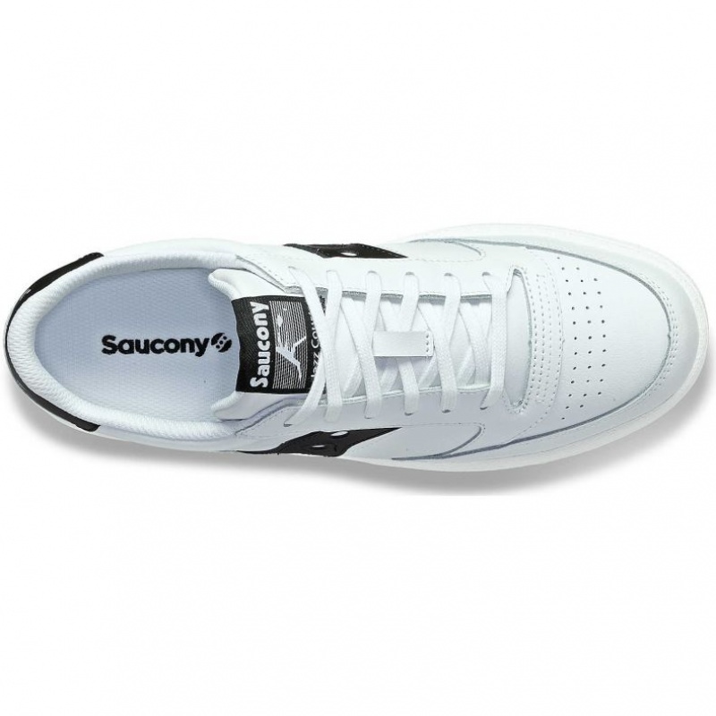 Men's Saucony Jazz Court PU Sneakers White / Black | CANADA JETHLFU