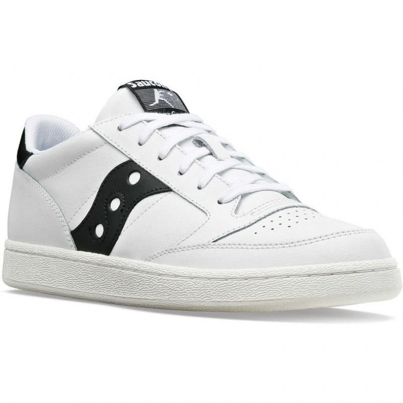 Men's Saucony Jazz Court PU Sneakers White / Black | CANADA JETHLFU