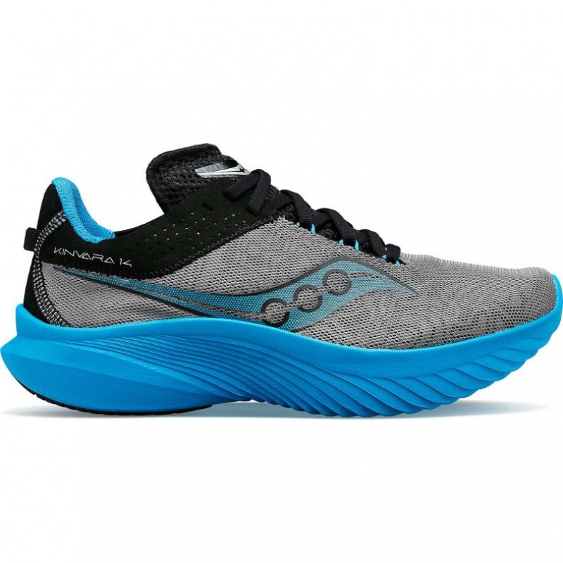 Men\'s Saucony Kinvara 14 Running Shoes Blue / Grey | CANADA HXJPLCR