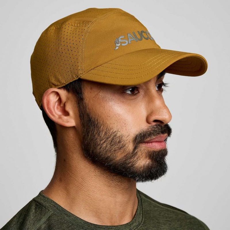 Men\'s Saucony Outpace Hat Brown | CANADA JHWPGKF