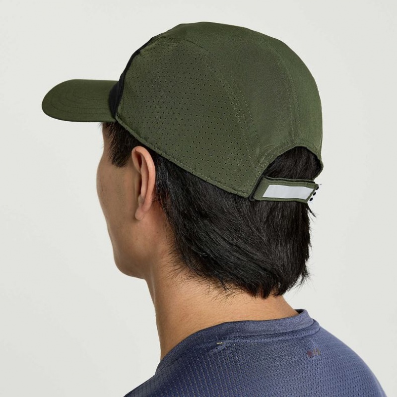 Men's Saucony Outpace Hat Dark Green | CANADA WQXYFCM