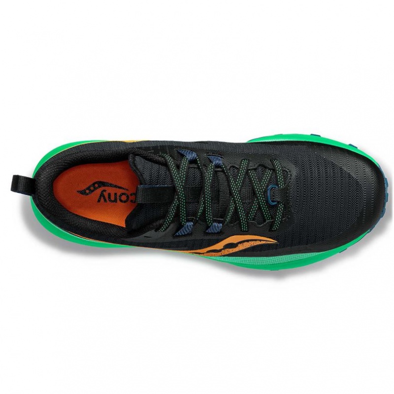 Men's Saucony Peregrine 13 Trail Running Shoes Black / Green | CANADA HEODALG