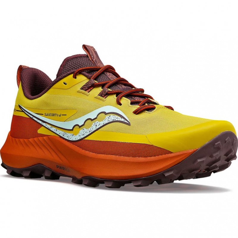 Men's Saucony Peregrine 13 Trail Running Shoes Yellow / Orange | CANADA EQOAWCB