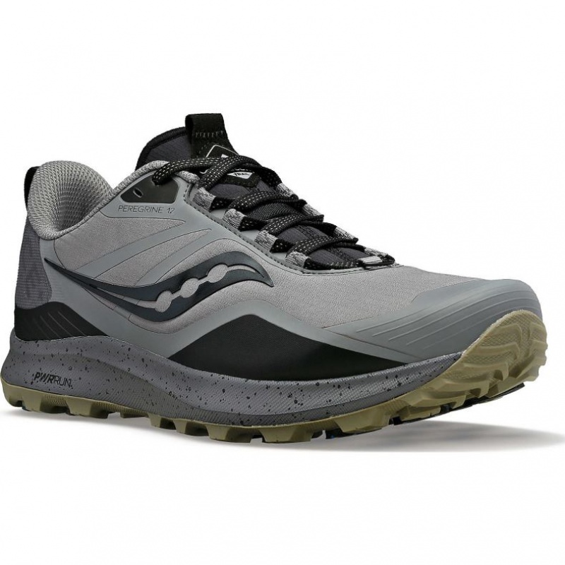 Men's Saucony Peregrine ICE+ 3 Trail Running Shoes Grey | CANADA ILSQPZX