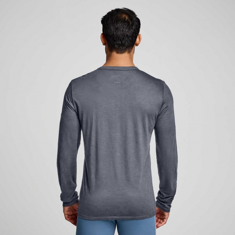 Men's Saucony Peregrine Merino Long Sleeve T-Shirt Grey | CANADA IFQWGTU