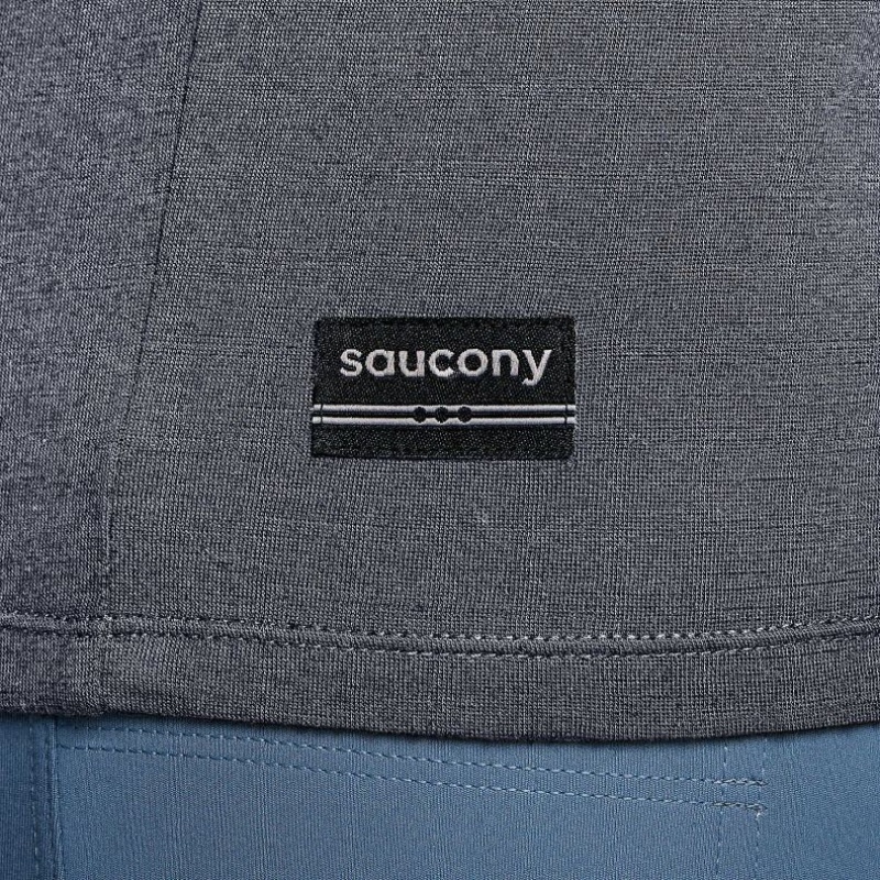 Men's Saucony Peregrine Merino Long Sleeve T-Shirt Grey | CANADA IFQWGTU