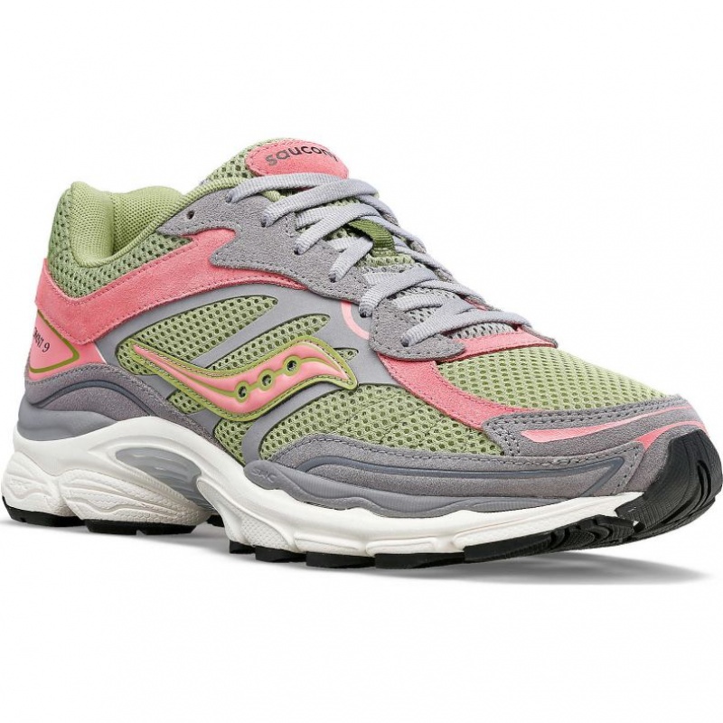 Men's Saucony ProGrid Omni 9 Premium Sneakers Grey / Green / Pink | CANADA WSYCQEL