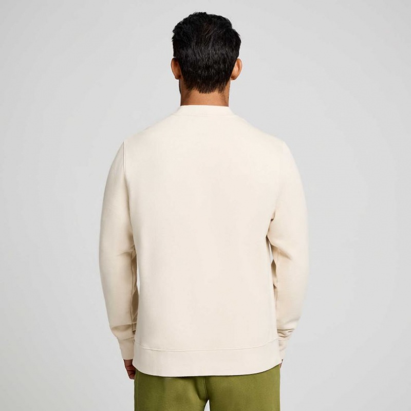 Men's Saucony Recovery Crew Sweatshirt Cream | CANADA LSXBFRK