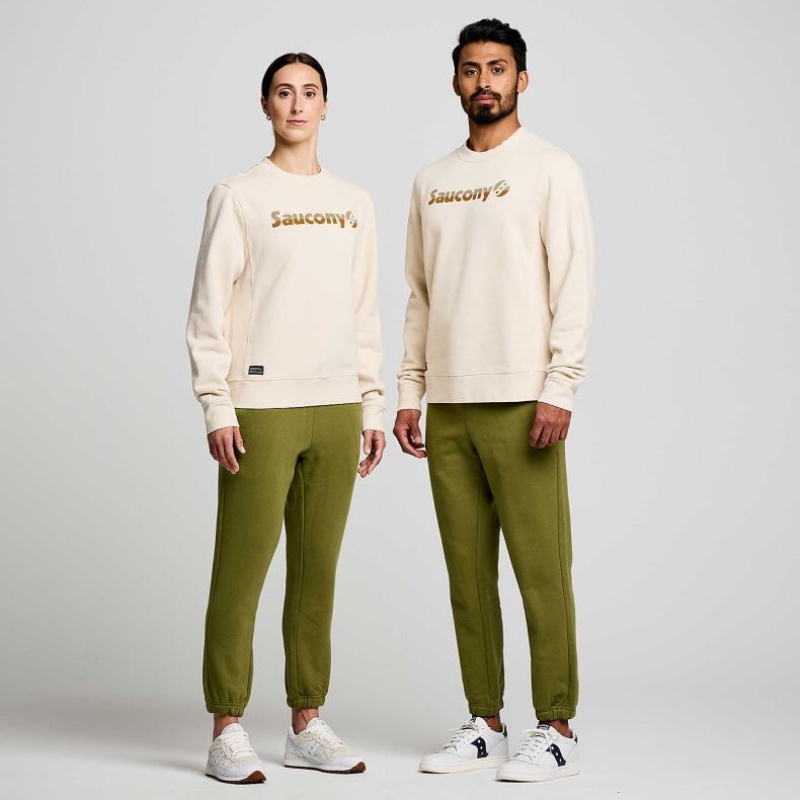 Men's Saucony Recovery Crew Sweatshirt Cream | CANADA LSXBFRK