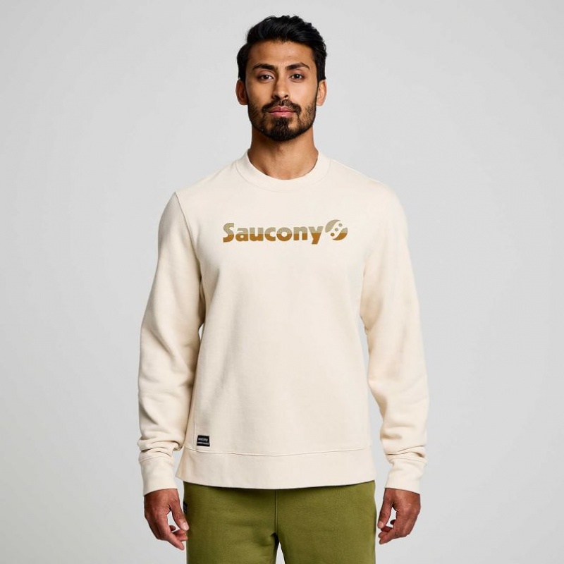 Men\'s Saucony Recovery Crew Sweatshirt Cream | CANADA LSXBFRK