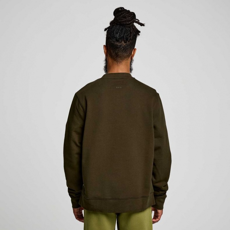 Men's Saucony Recovery Crew Sweatshirt Olive | CANADA QTWXBYL