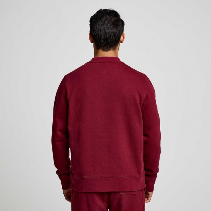 Men's Saucony Recovery Crew Sweatshirt Red | CANADA KWHJBAM