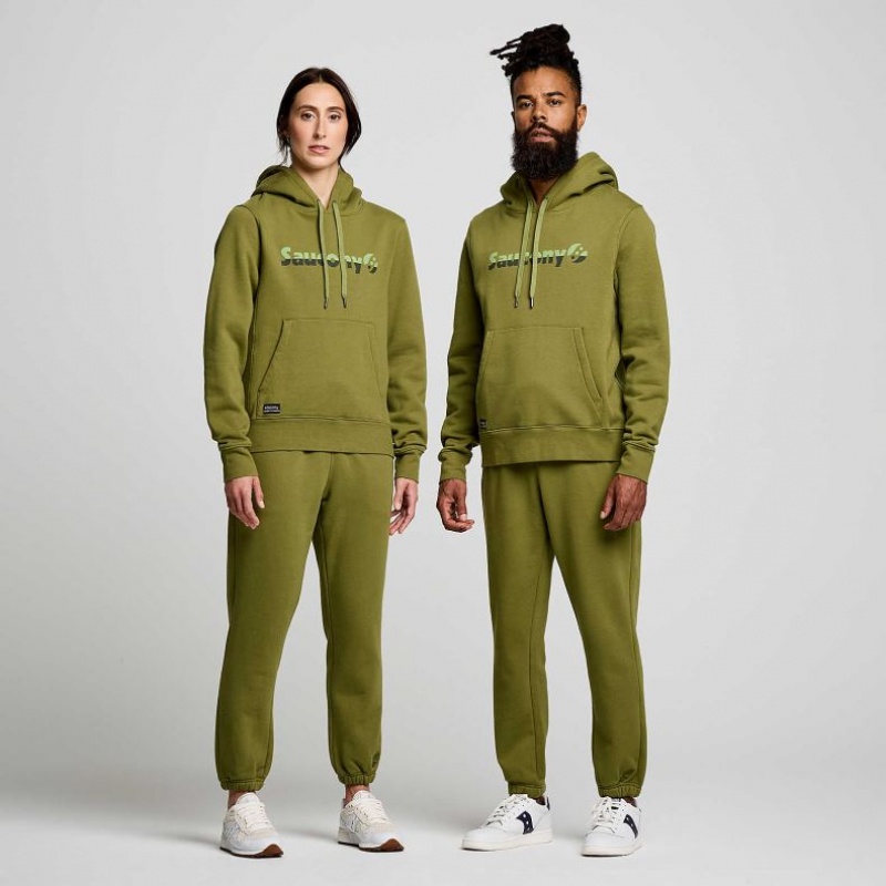 Men's Saucony Recovery Hoodie Olive | CANADA MUXZQWP