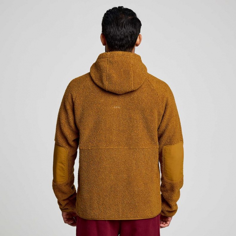 Men's Saucony Recovery Sherpa Pullover Hoodie Brown | CANADA HYXLAZN