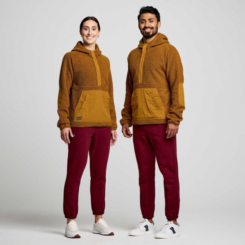 Men's Saucony Recovery Sherpa Pullover Hoodie Brown | CANADA HYXLAZN