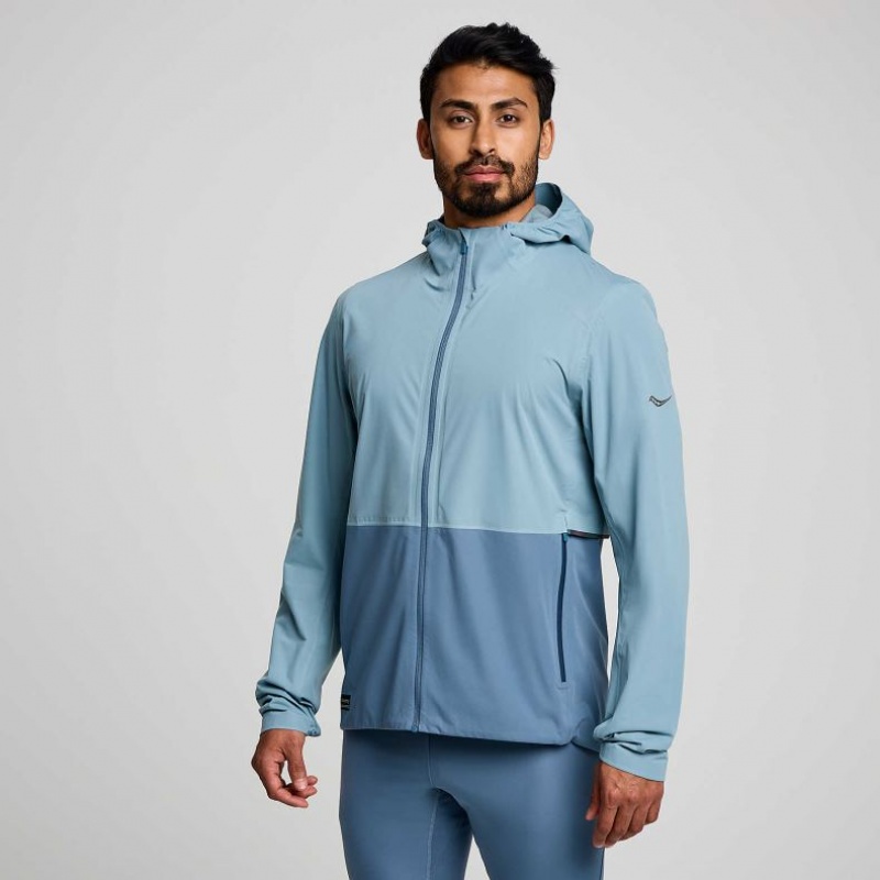 Men\'s Saucony Runshield Jacket Blue | CANADA EOMQGHT